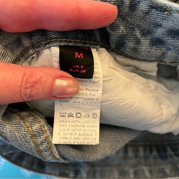 Romwe Skeleton Leg Jeans Wide Medium Size 6 Grunge Skull Emo Punk Goth X-ray - Picture 4 of 5